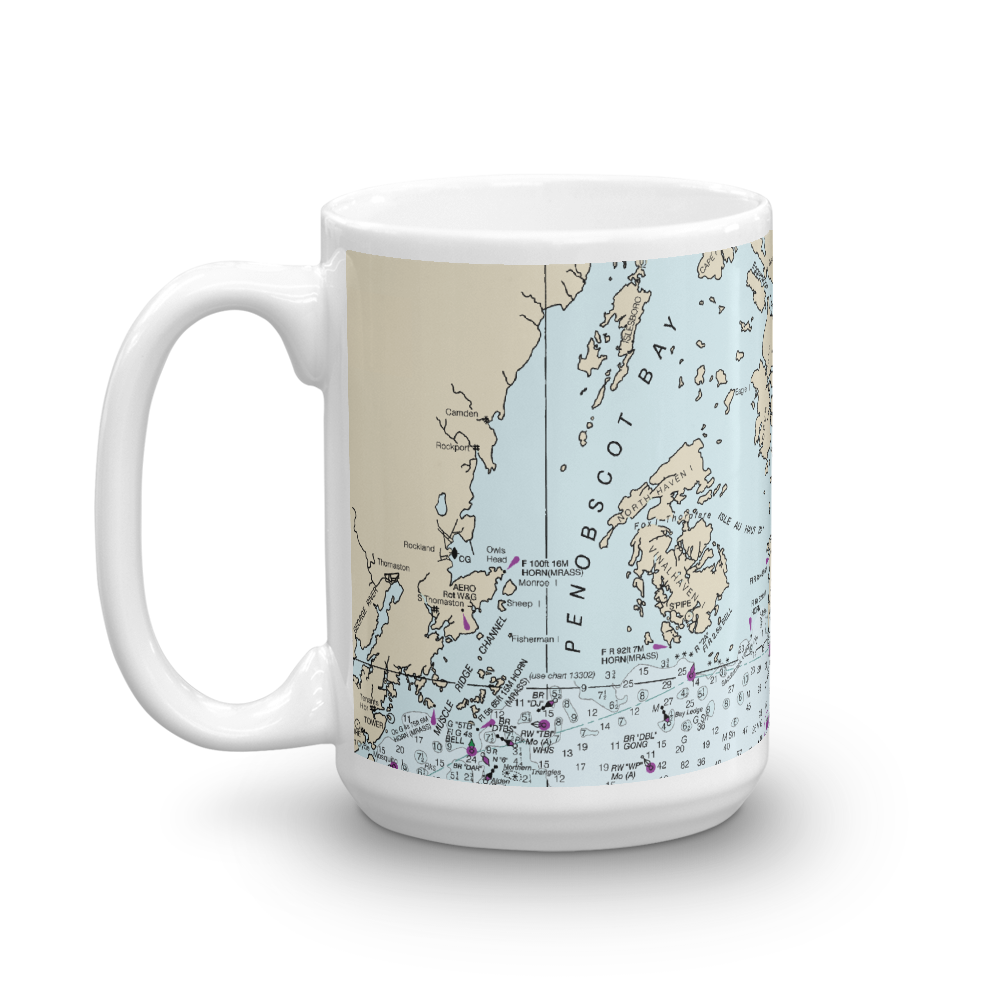 West Penobscot Bay Nautical Chart Mug Chart Mugs