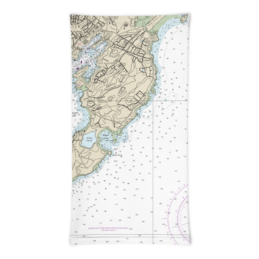 Bass Rocks Gloucester Nautical Chart Neck Gaiter · Chart Mugs