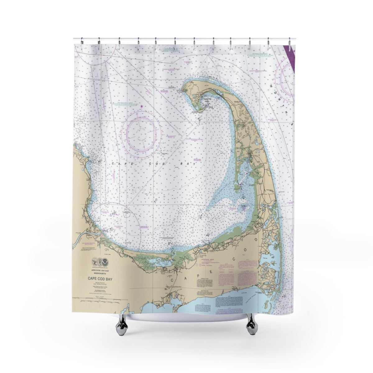 Savannah and Shellman Bluff Nautical Chart Shower Curtains · Chart Mugs