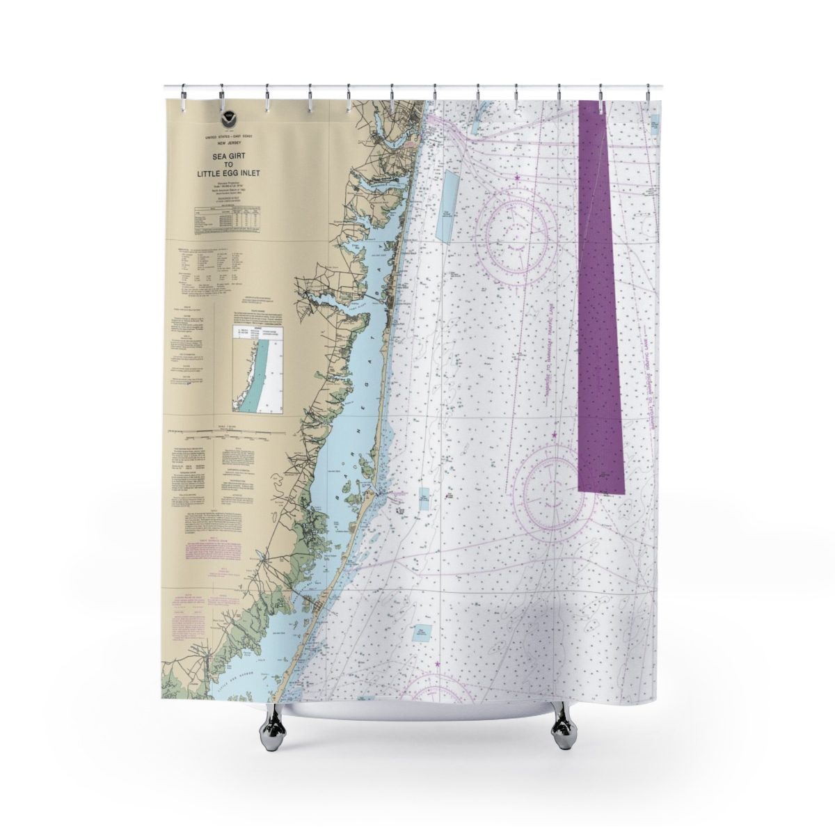 Barnegat Bay Nautical Chart Shower Curtains · Chart Mugs