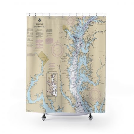 NY: New York Harbor, NY Nautical Chart Shower retailer Curtain, Map Shower Curtain / Made to Order