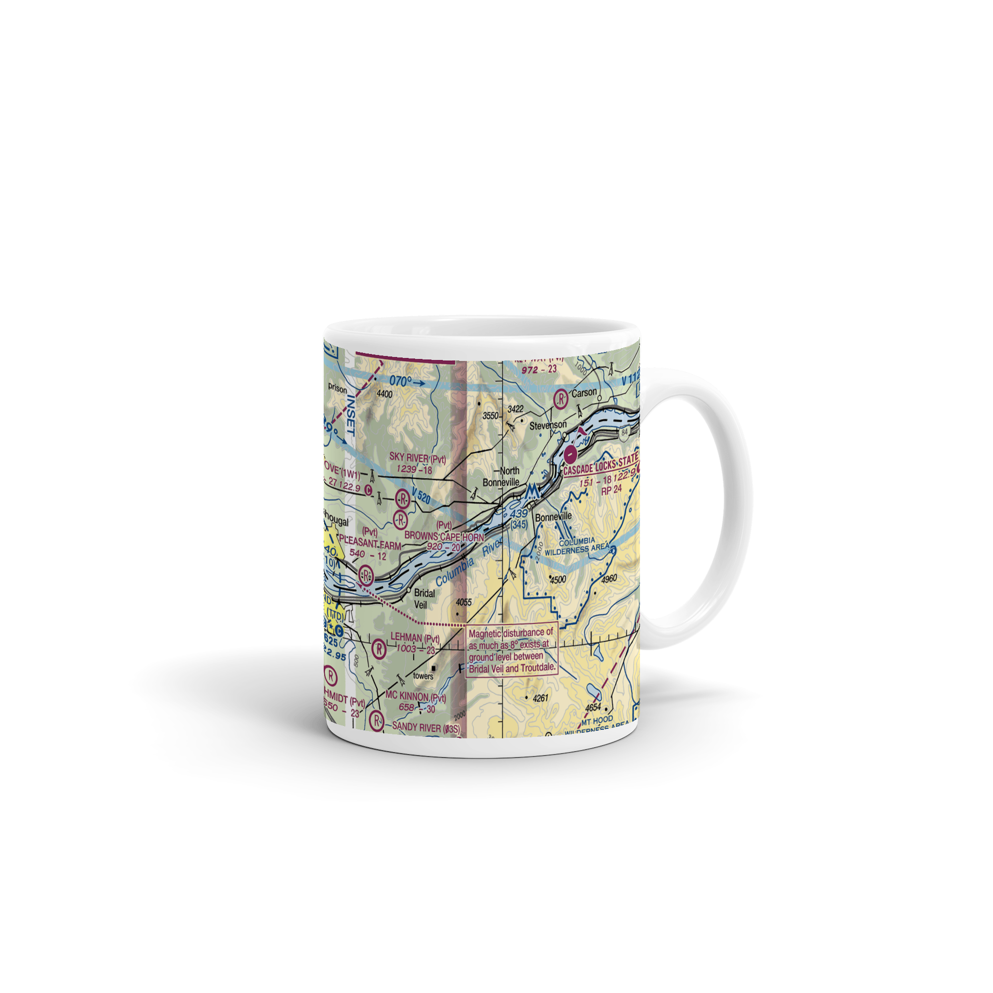 Coffee Mug with map of PDX Portland, Oregon, ceramic mug, unique
