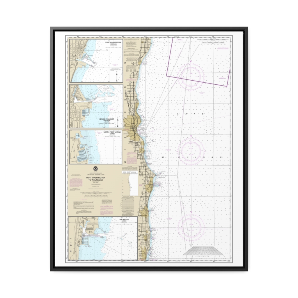Milwaukee Lake Michigan Nautical Chart Stainless Tumbler 20oz