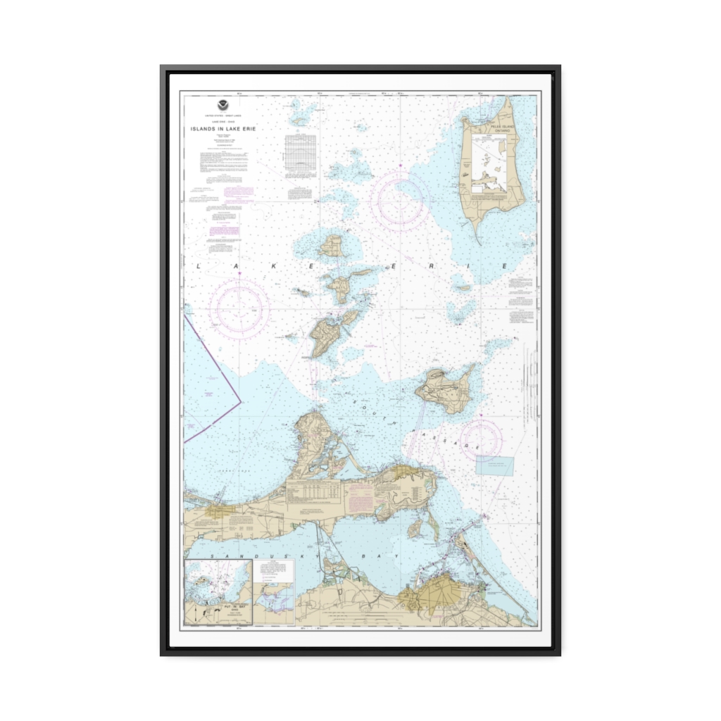 Nautical Charts of Lake Erie. Great Lakes. Lake Ontario. Lake Simcoe.  Nottawasaga Bay 14820. Home Deco Style Old Wall Reproduction Map Print -   Canada