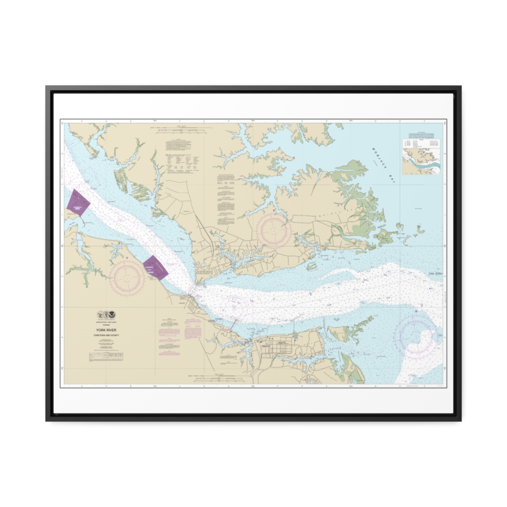 York River Yorktown and Vicinity Nautical Chart 12241 Floating Frame