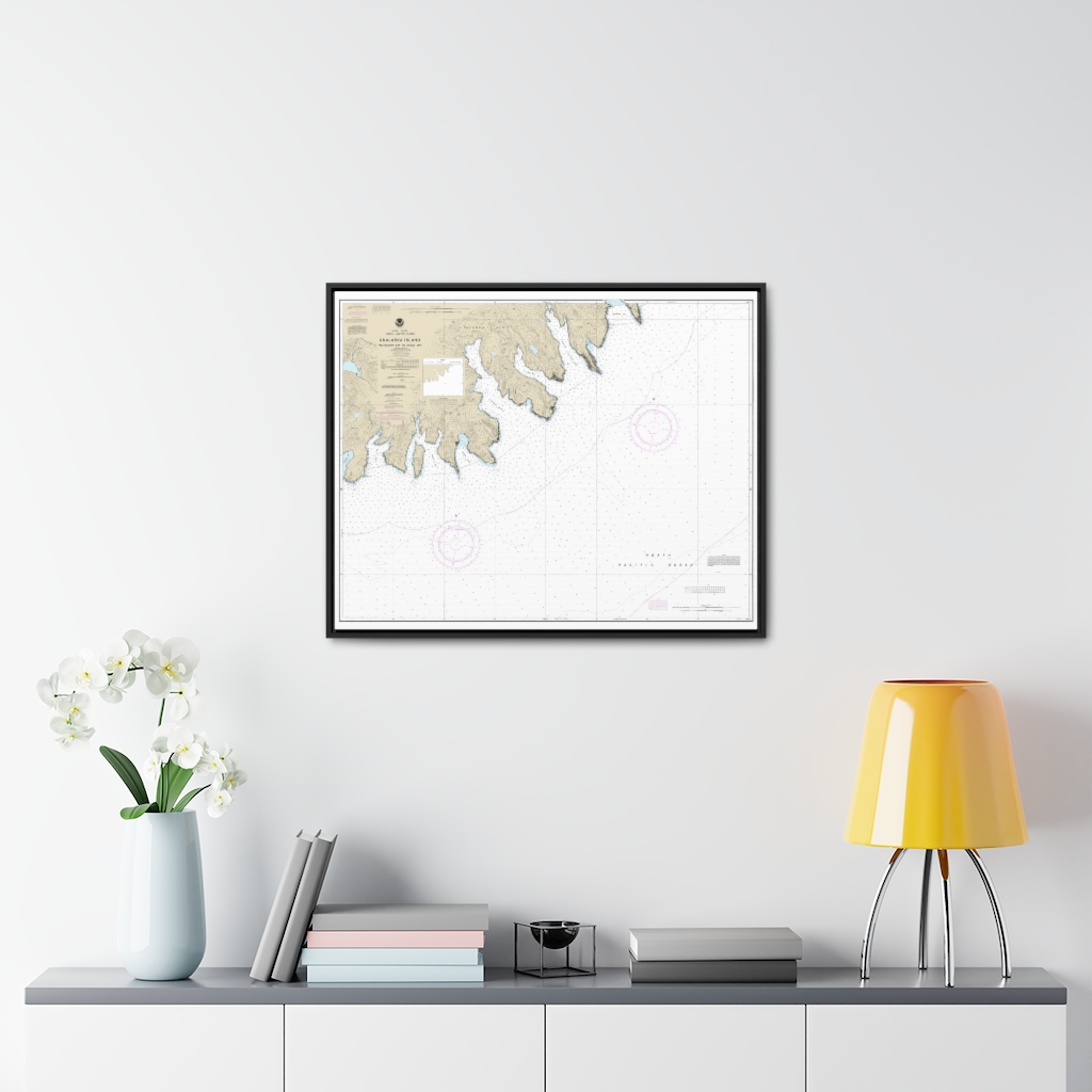 Unalaska Island Protection Bay To Eagle Bay Nautical Chart 16521 Floating Frame Canvas · Chart