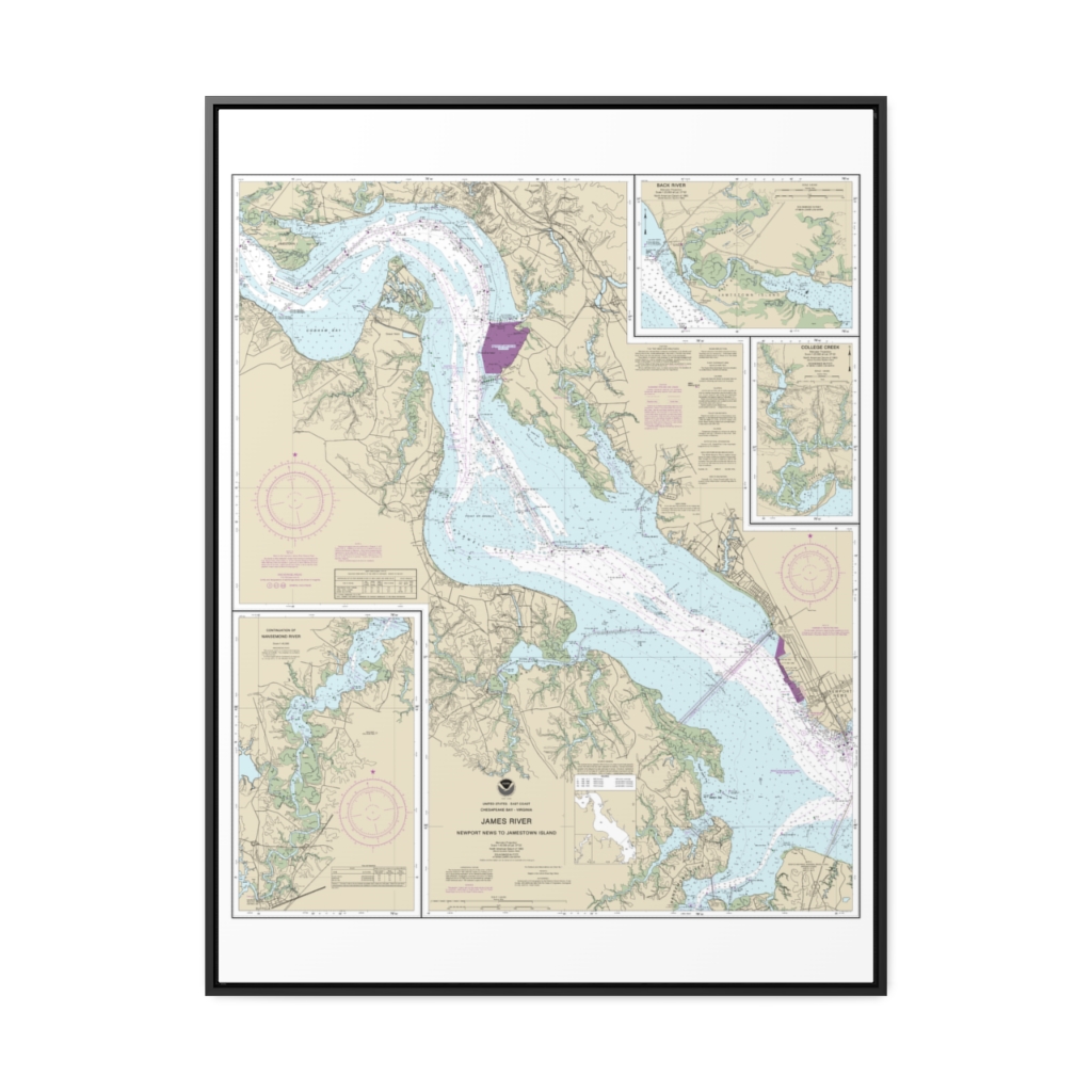 James River Newport News to Jamestown Island; Back River and College